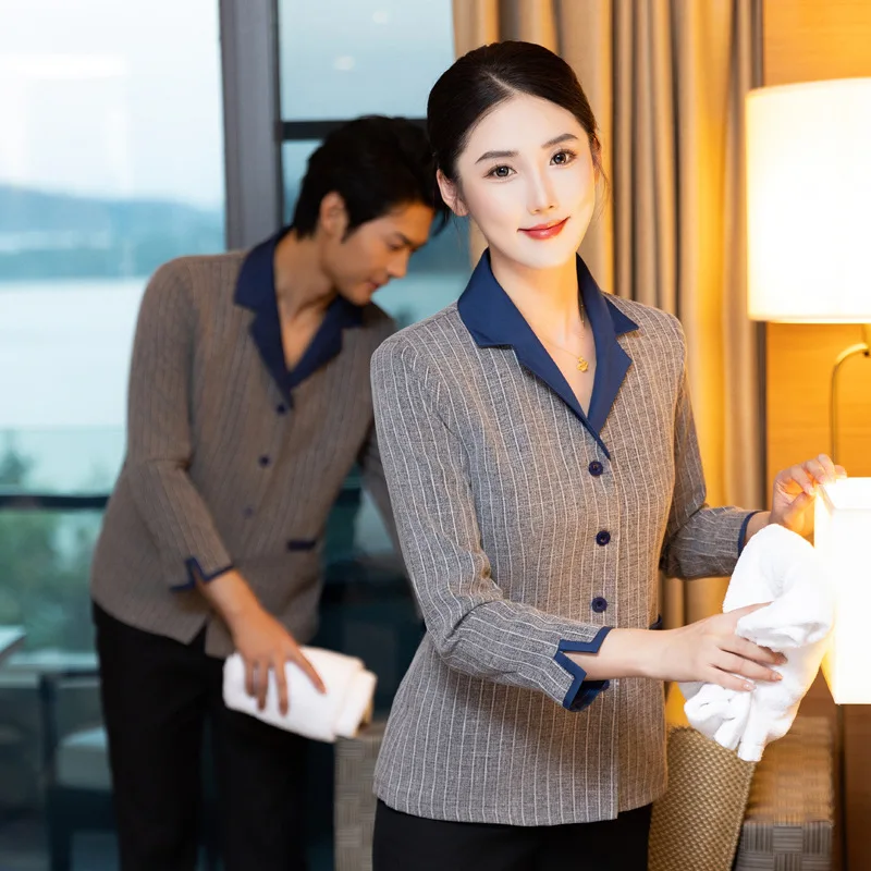 

Рабочая одежда для гостиничных служб, осенне-зимняя униформа для уборки, с длинным рукавом, для уборщиков гостиниц, уборщиков общежитий, сотрудников управляющих компаний, унисекс