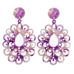Fashion Dangle earring Flower Colorful Acetate jewelry Tortoiseshell Women's earrings Flamenco Accessories Trendy Summer Party