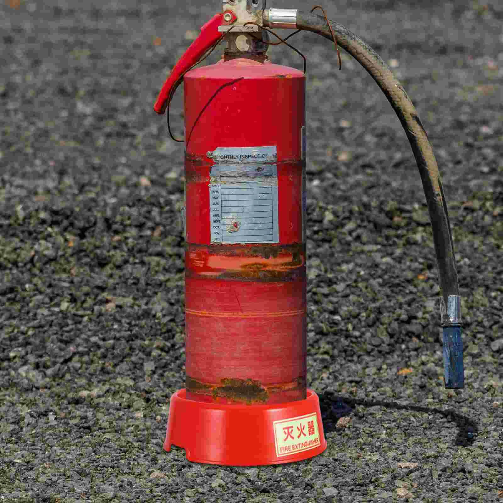 Base de extintor de incendios, soporte de almacenamiento de plástico, organizador Simple húmedo, soporte rojo