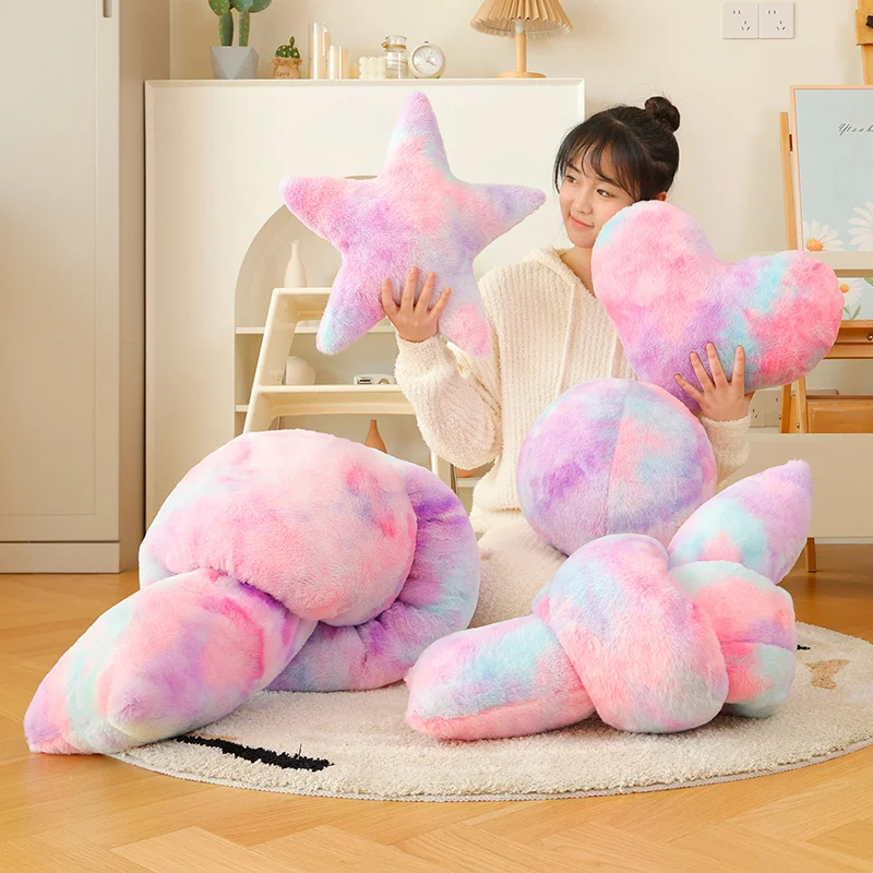 

Новые плюшевые игрушки в форме сердца, красочная подушка в форме звезды, мягкая удобная мягкая игрушка в форме любви, домашний декор, подарок