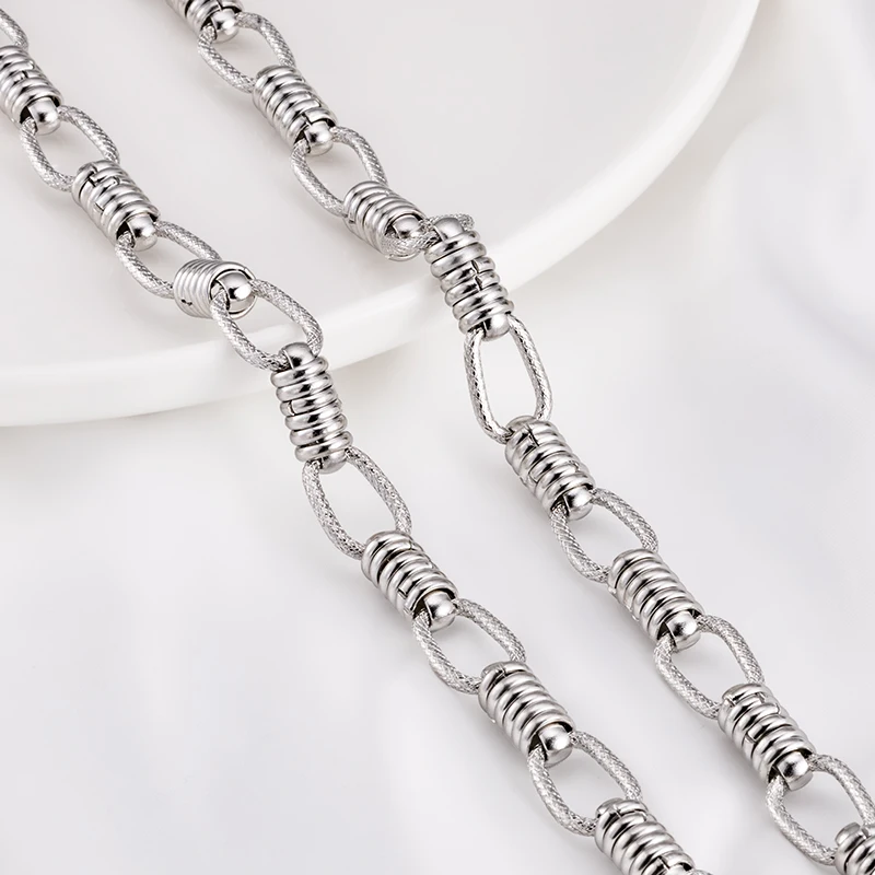 1meter Stainless Steel 12mm Hand Assembled Circular Patterned Chain For Jewelry Making Necklace Braclet Supplies DIY Accessories