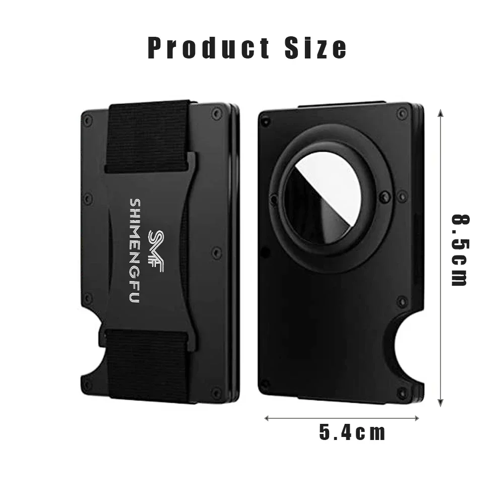 เคสอลูมิเนียม RFID แบบบางสําหรับที่ใส่บัตรเครดิต Apple Airtag กระเป๋าสตางค์ผู้ชายโลหะพร้อมที่ใส่นามบัตรและแท็กอากาศสายเงินสด