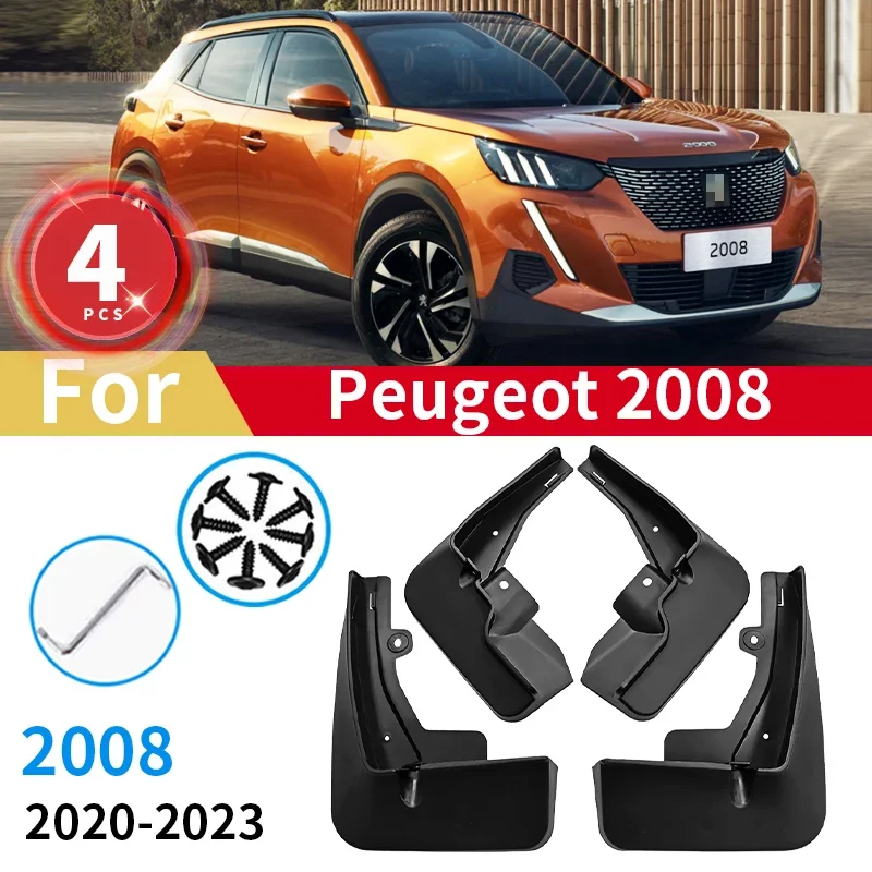 

Брызговики для Peugeot 2008, щитки от грязи 2020, 2021, 2022, 2023, брызговик против брызг, передние и задние колеса, аксессуары для автомобильного стиля