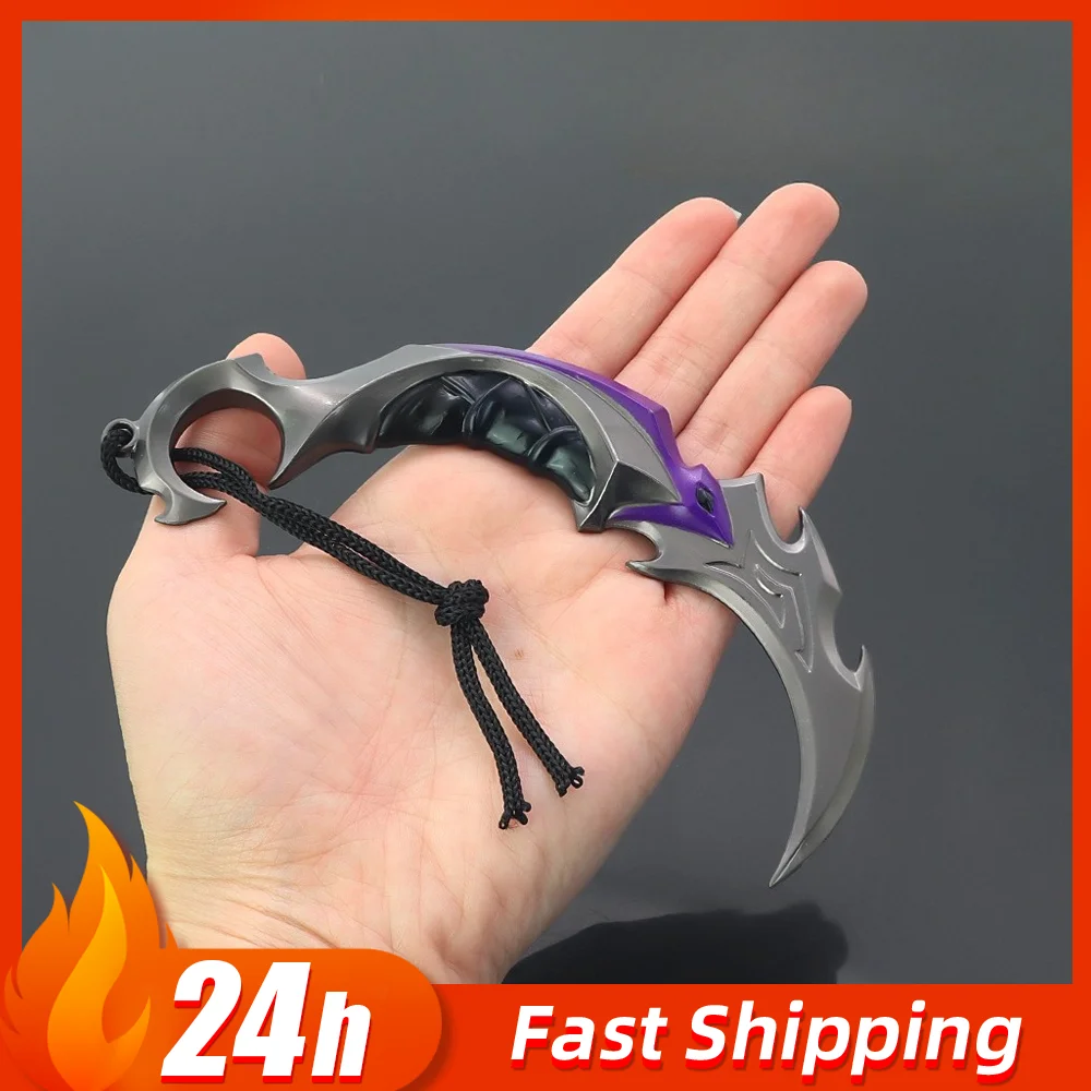 15 centimetri Valorant Reaver Karambit Coltello Melee Arma Materiale Metallico Gioco Periferico Samurai Spada Modello Portachiavi Regali Giocattoli per I Ragazzi
