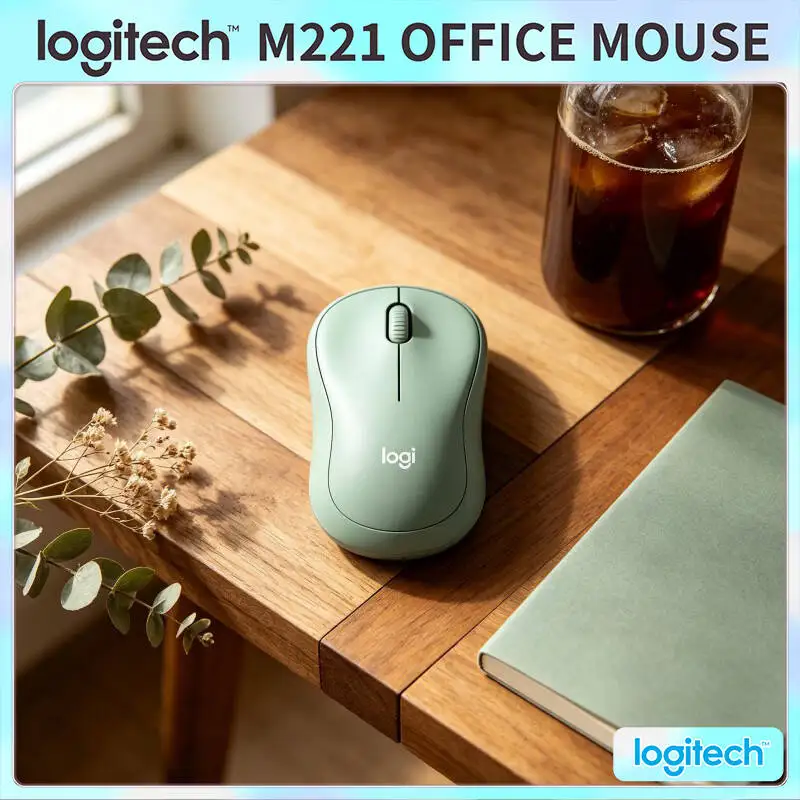 

Logitech M221 Ergonomic Silent Mouse - Noise Cut Feature 18-Month Battery USB Nano Receiver Perfect for Study Office Home Work