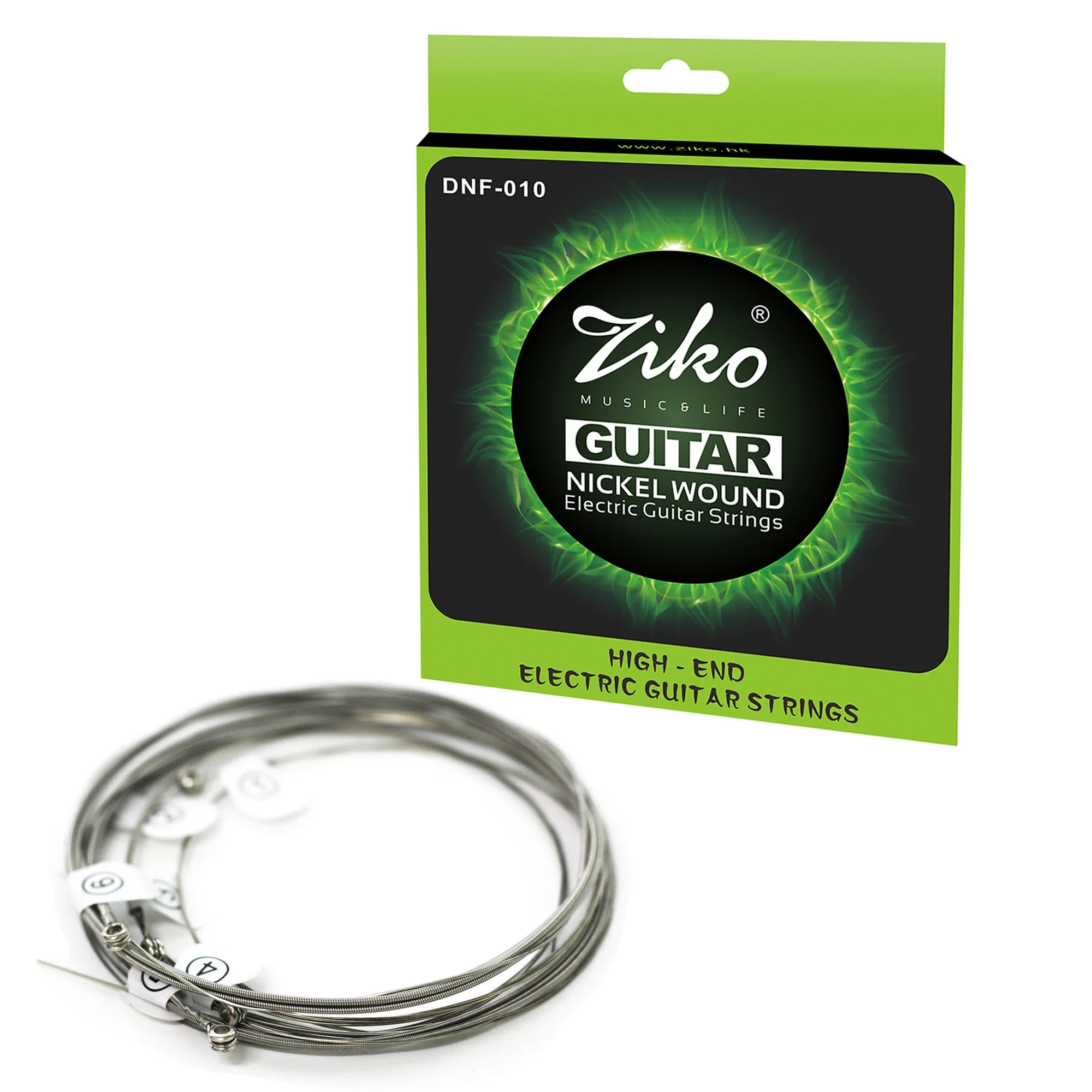 ZIKO 1/10 مجموعة سلاسل الغيتار الكهربائي النيكل الجرح سلاسل الغيتار عالية الكربون الصلب سداسية سلك معدني سلسلة الغيتار الملحقات