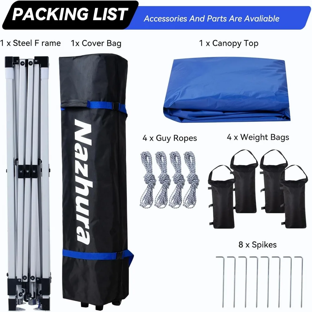 خيمة بمظلة منبثقة مقاس 10 × 10 قائمة بذاتها مع كيس رمل للملاجئ الخارجية، إعداد سهل للنزهات والتخييم #3