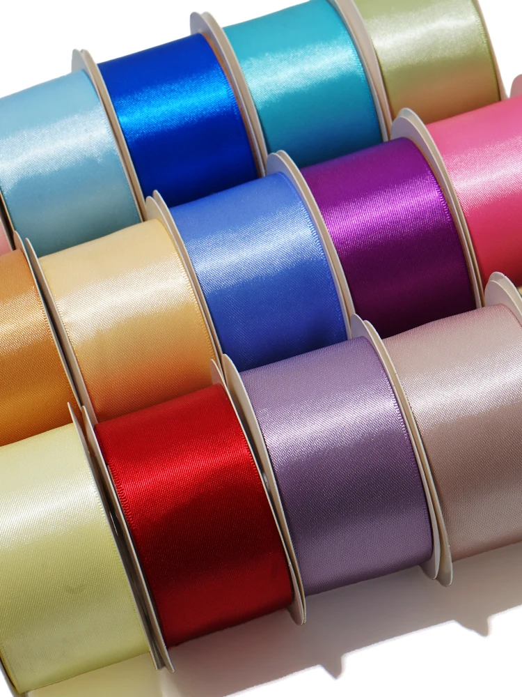 5 Yards Double Sided Satin Ribbon for Bows Making High Quality 100% Polyester Silky Smooth Satin in 9/16/25/38/75mm Widths A0041