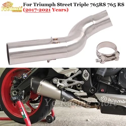 Motorcycle Exhaust Middle Link Pipe For Triumph Street Triple 765 S R RS 2017-2021 Years Escape Moto Muffler Connect Tube 51mm