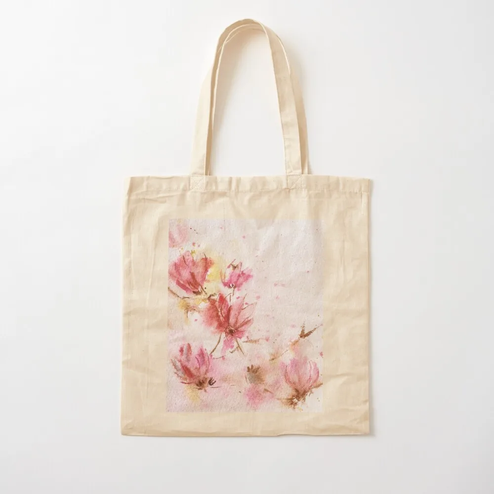 Pink magnolias in spring Tote Bag