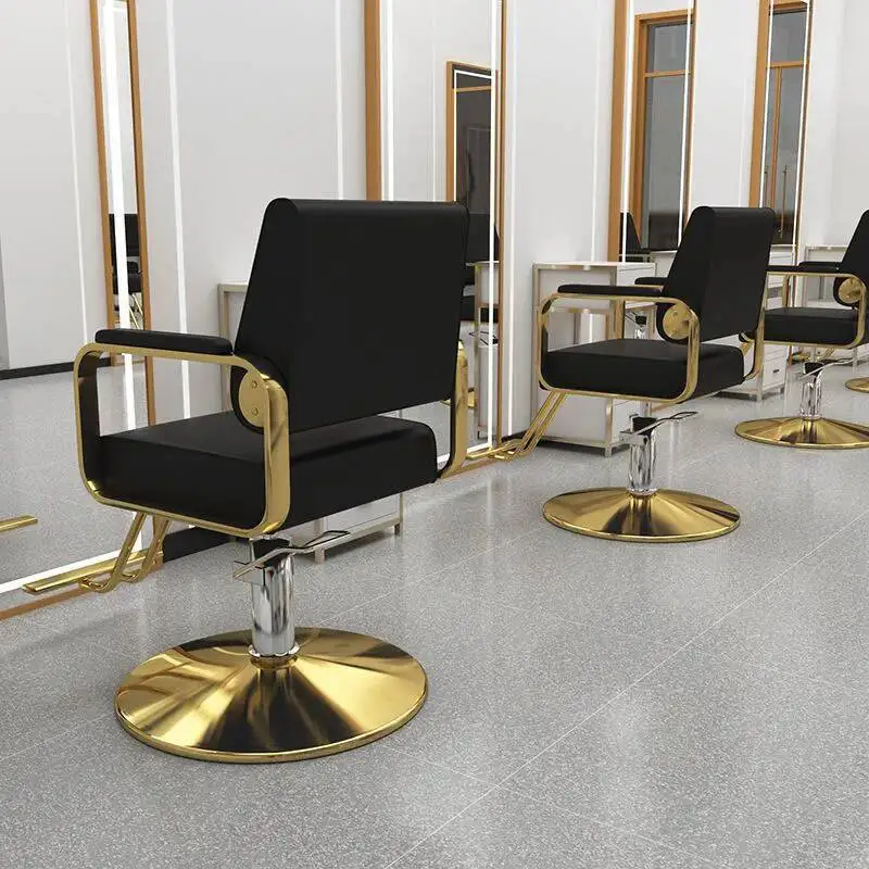 Modern Hairdressing Chair Adjustable Leather Barber Chair Sturdy Metal Base Ergonomic Cozy Hair Beauty Salon Chair with Footrest