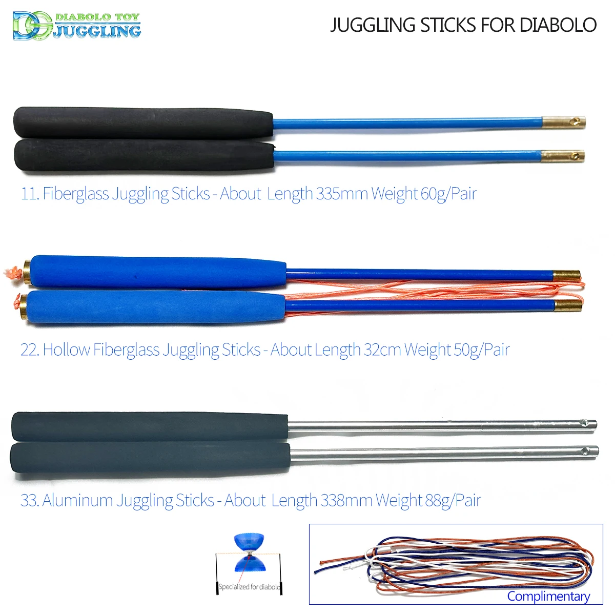 Varas de malabarismo de fibra de vidro e poste diabolo reforçado com fibra de carbono - Varas de malabarismo mágicas retráteis