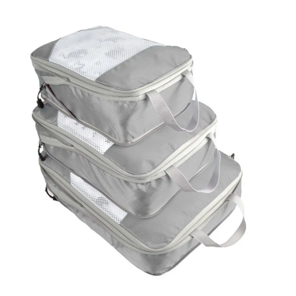 Nylon Compression Packing Cubes Waterproof Space-Saving Travel Storage Bags Expandable Foldable Garment Sorting Pouches Vacation