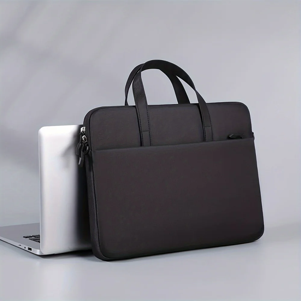 1 solid-color, minimalist, portable laptop bag; portable business travel laptop sleeve; zippered crossbody laptop bag