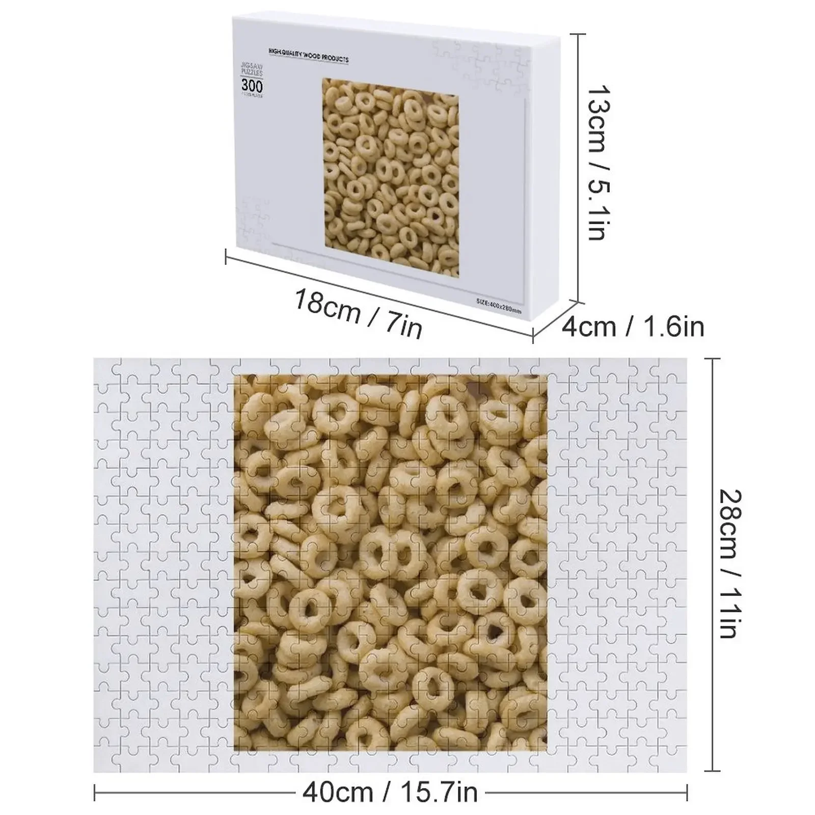 Puzzle céréales personnalisé avec nom en bois, image, Puzzle en bois pour adulte