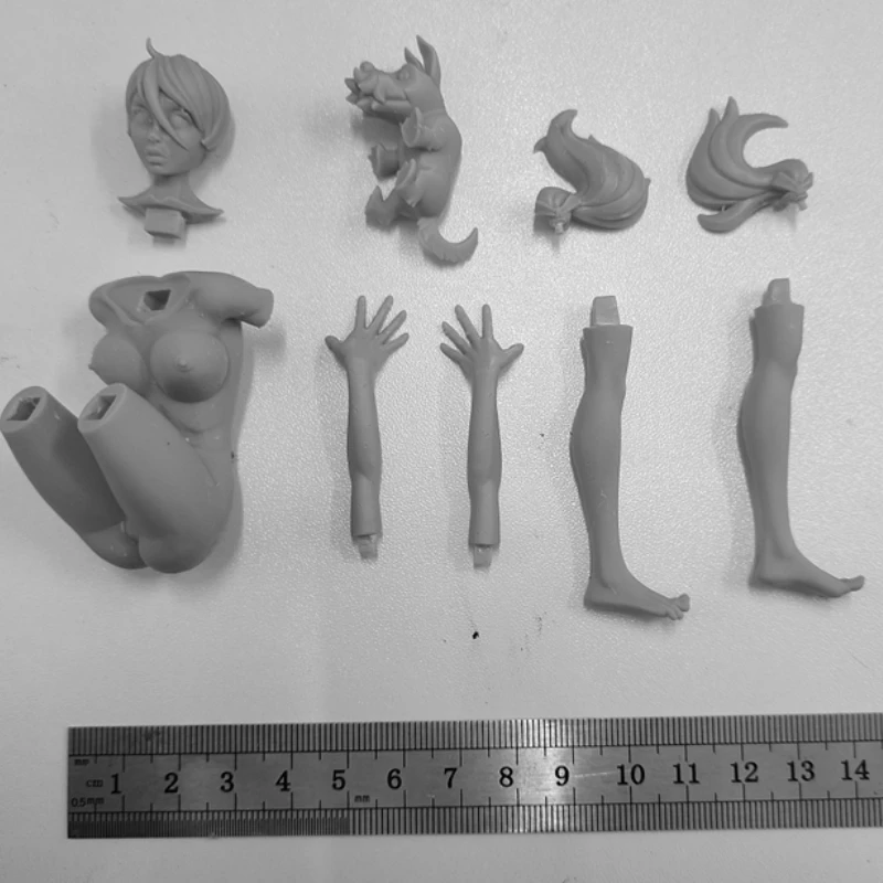 1/12 Scale Cartoon Characters Little Woman and Cute Cat Yoga GK Statue Scene Resin Figure Model Kit Unassembled Unpainted DIYToy