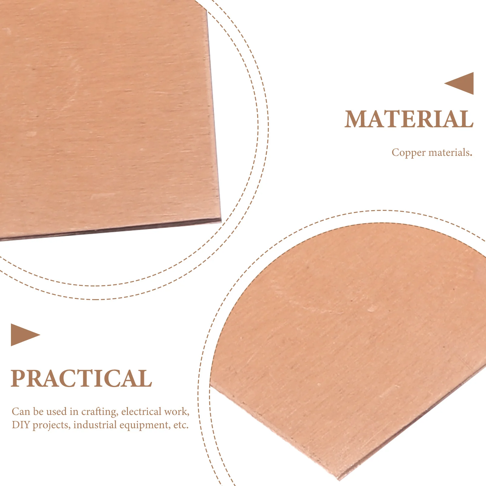 High Hardness Copper Sheets Durable Metal Plates For Jewelry Making Diy Crafts Lightweight Portable Plate For Industrial