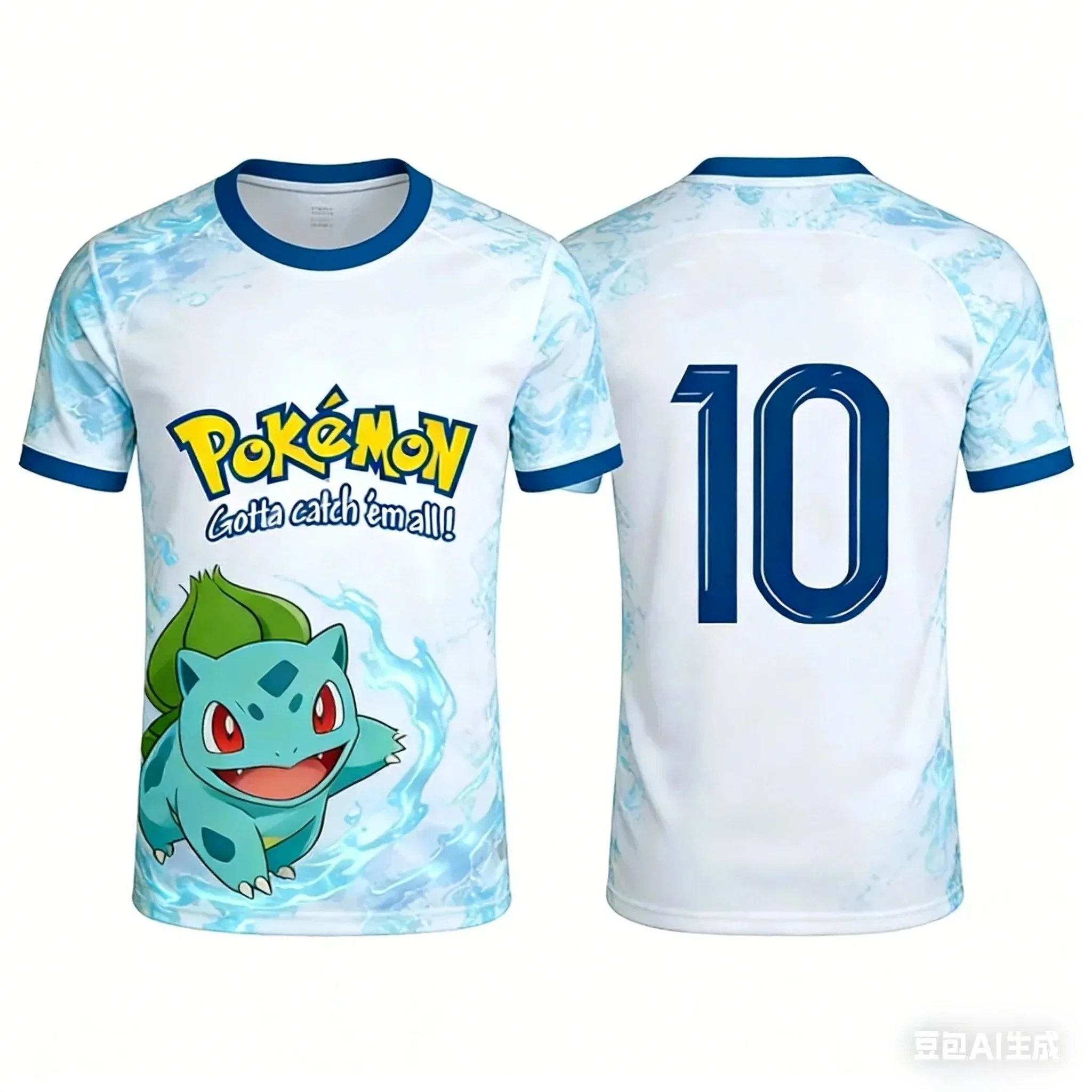 NUEVO UNIFORME DEL EQUIPO INAZUMA DE PIKACHU, DISEÑO DE ANIME JAPONÉS 2026 # FÚTBOL NO. 10 2025 Ropa Deportiva Elástica Amarilla y Azul con Diseño de Anime