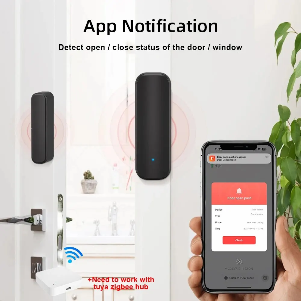 ONENUO Tuya Smart Zigbee Door Window Alarm Sensor Open Closed Detectors Wifi Home Alarm Compatible With Alexa Google Home