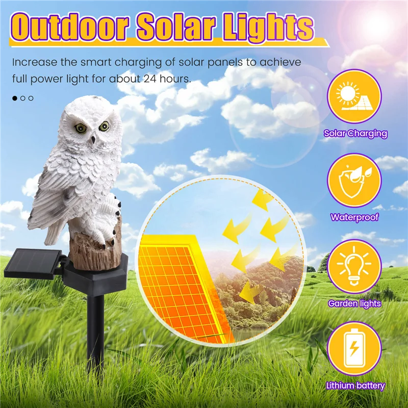 

AF90-наружные солнечные фонари в форме совы, садовые фонари в форме животного, уличные садовые газонные декоративные фонари