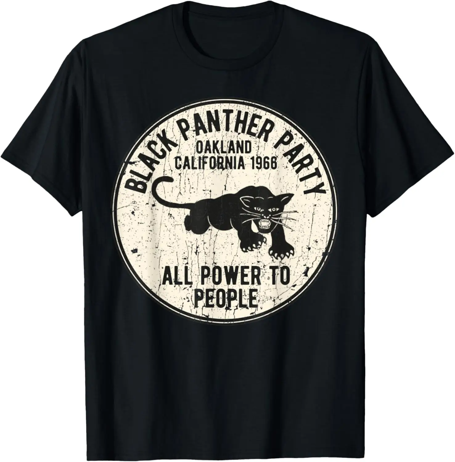 Oakland California 1966 Black Panther Party Distressed T-Shirt