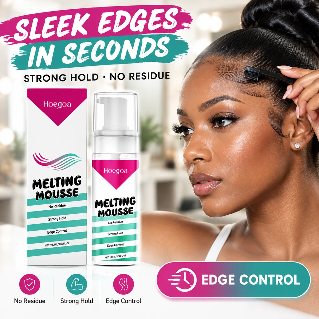 Wig Styling Mousse Lace Front Wig Glue Foam Strong Hold Hair Mousse For Wigs and Braids Moisturizing Long Lasting Invisible Lace Glue Edge Control Adhesive