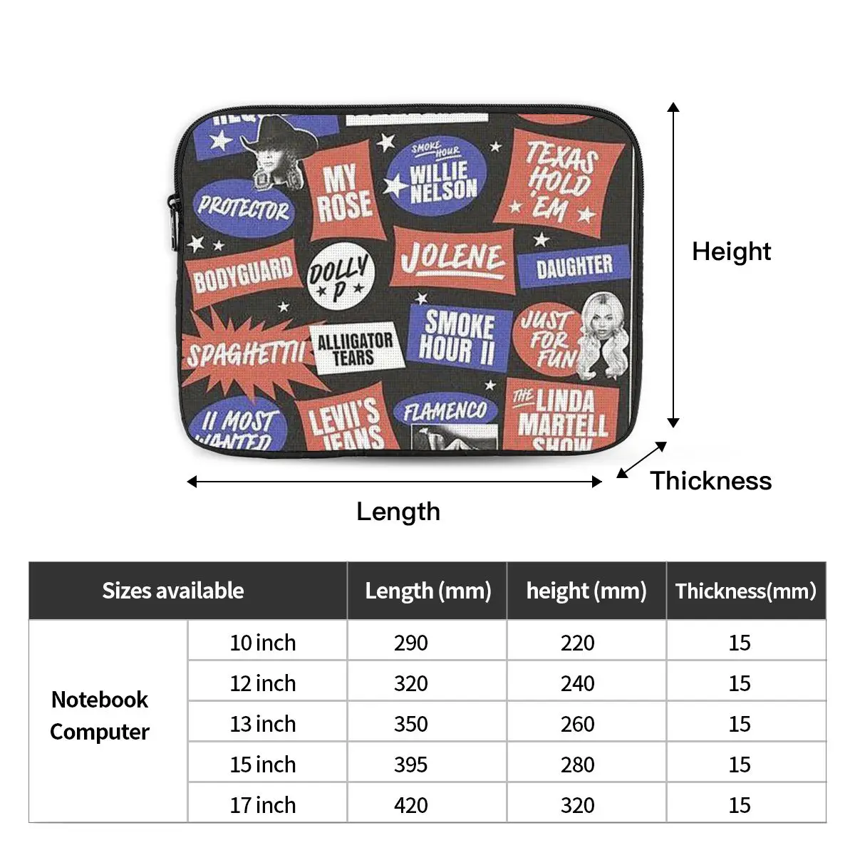 Beyonce Cowboy Carter Tour Notebook Laptop Bag  10 12 13 15 17 Inch Notebook Sleeve Cover Bag Tablet Shockproof Case Bag