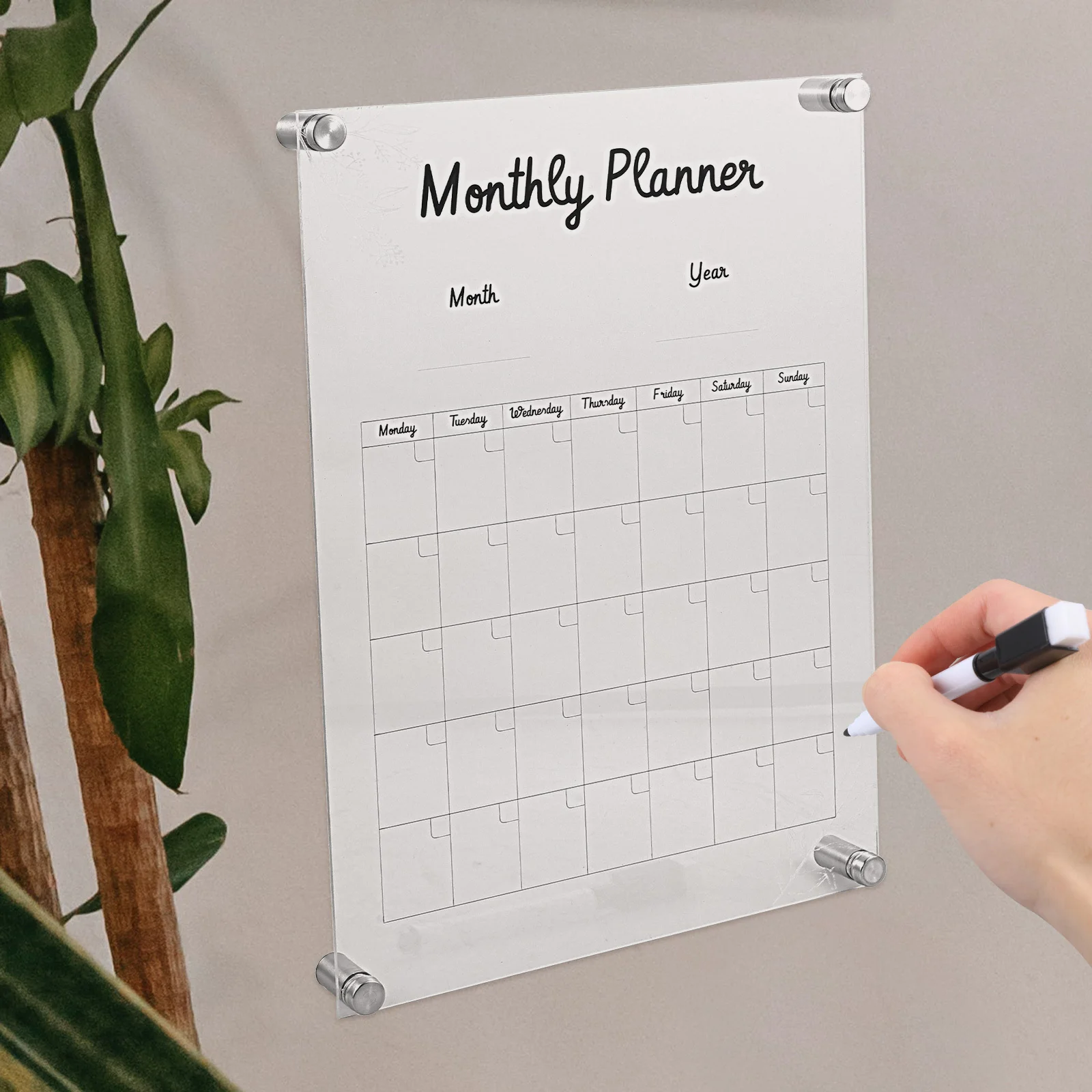 1 Set Acrylic Clear Message Board 29.5X20Cm Erasable Weekly Planning Board For Office Home School Study Kitchen Student Reminder