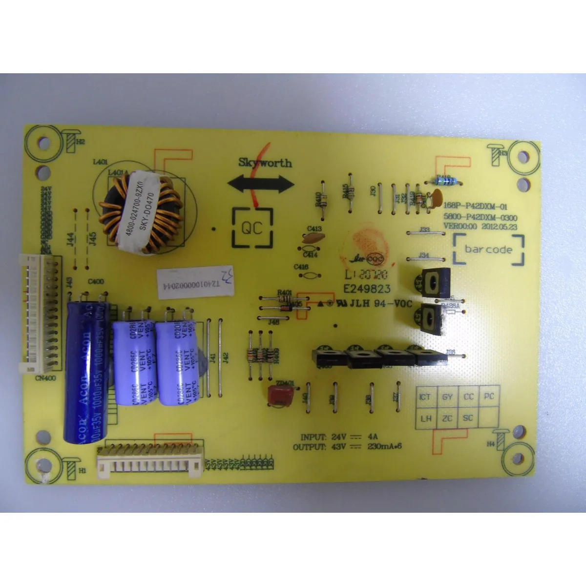 

for Skyworth 42E3350d/20W Backlight Board/Booster Board 5800-P42dxm-0300 168P-P42dxm-01