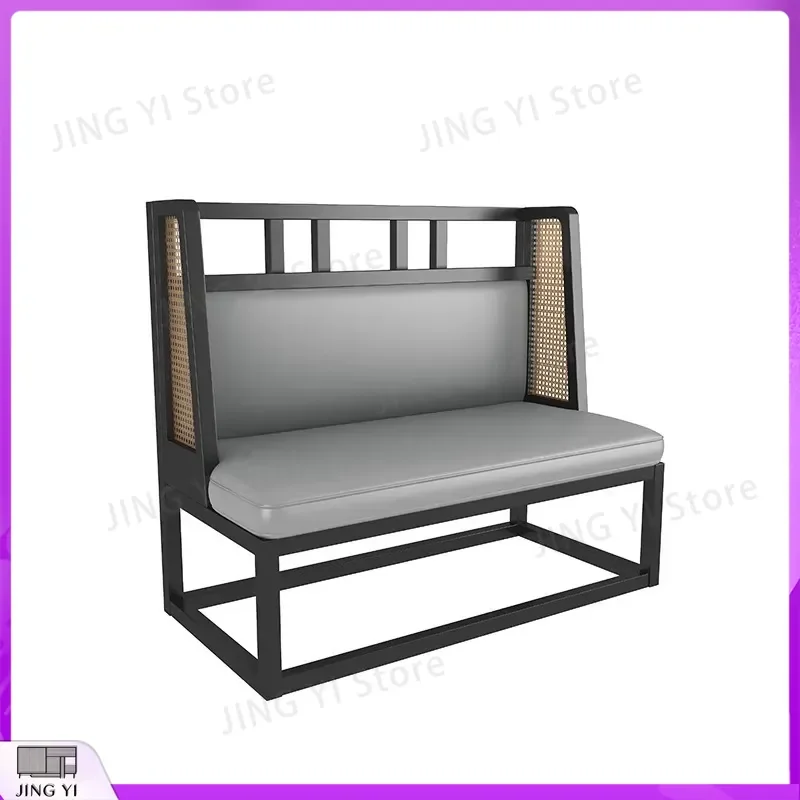 Wrought Iron Round Coffee Table and Chair Set for Tea House Restaurant Japanese Thai Theme Outdoor Indoor Use Rattan Woven