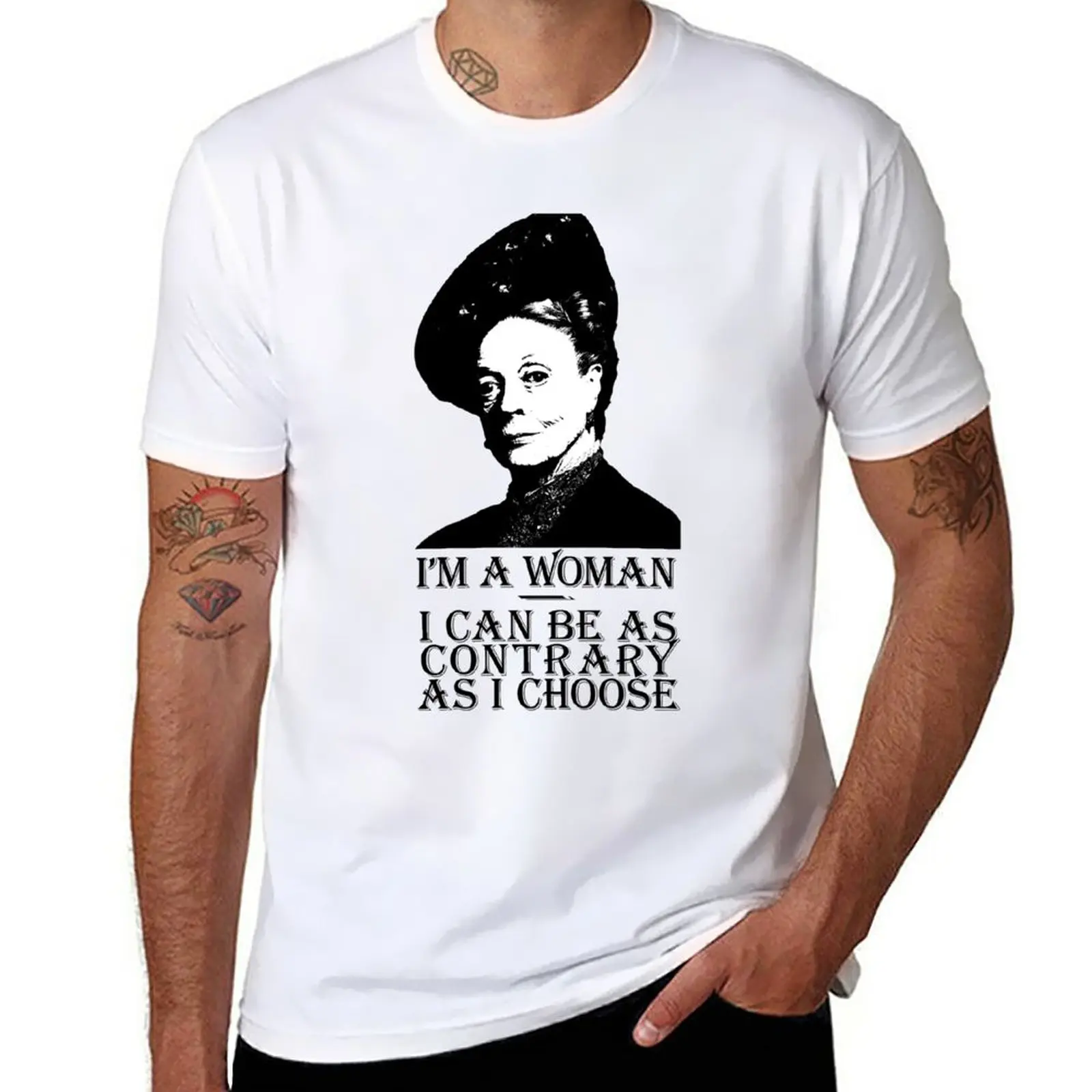 New I'm a woman, I can be as contrary as I choose T-Shirt Aesthetic clothing Short t-shirt plain t shirts men