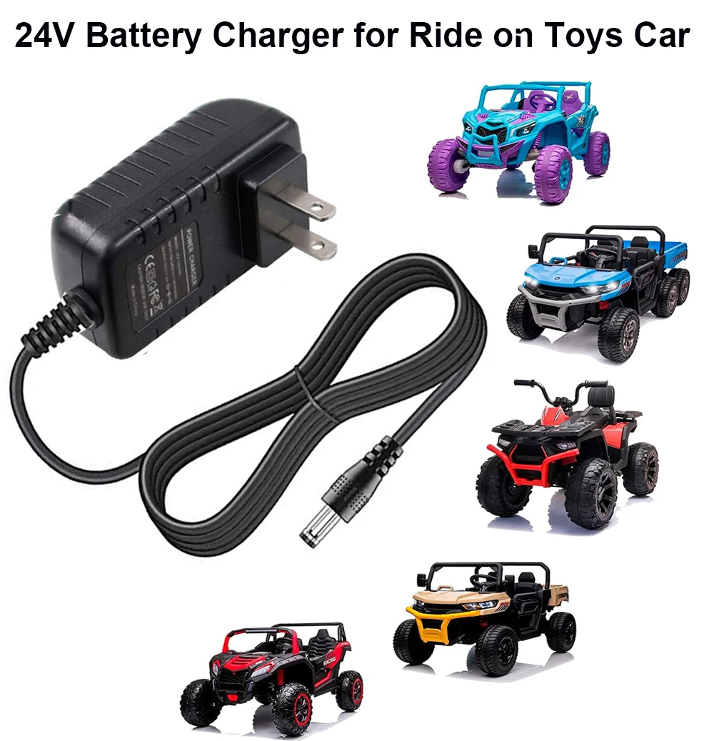 24 Volt Battery Charger for Kids Ride On Toys, 24V Charger Compatible with Princess Carriage Toyota Tundra Powered Ride-Ons