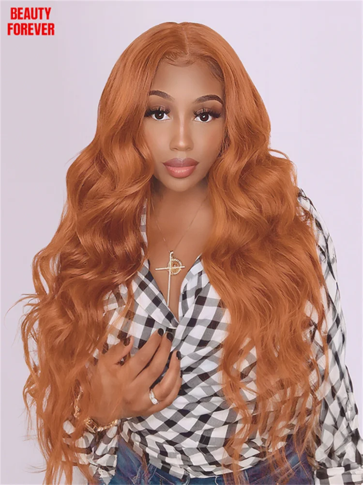 

Beautyforever Copper Brown Body Wave Loose Glueless Wig Layer Cut 13x4 Pre-Everything Lace Frontal Human Hair Wig Drawstring