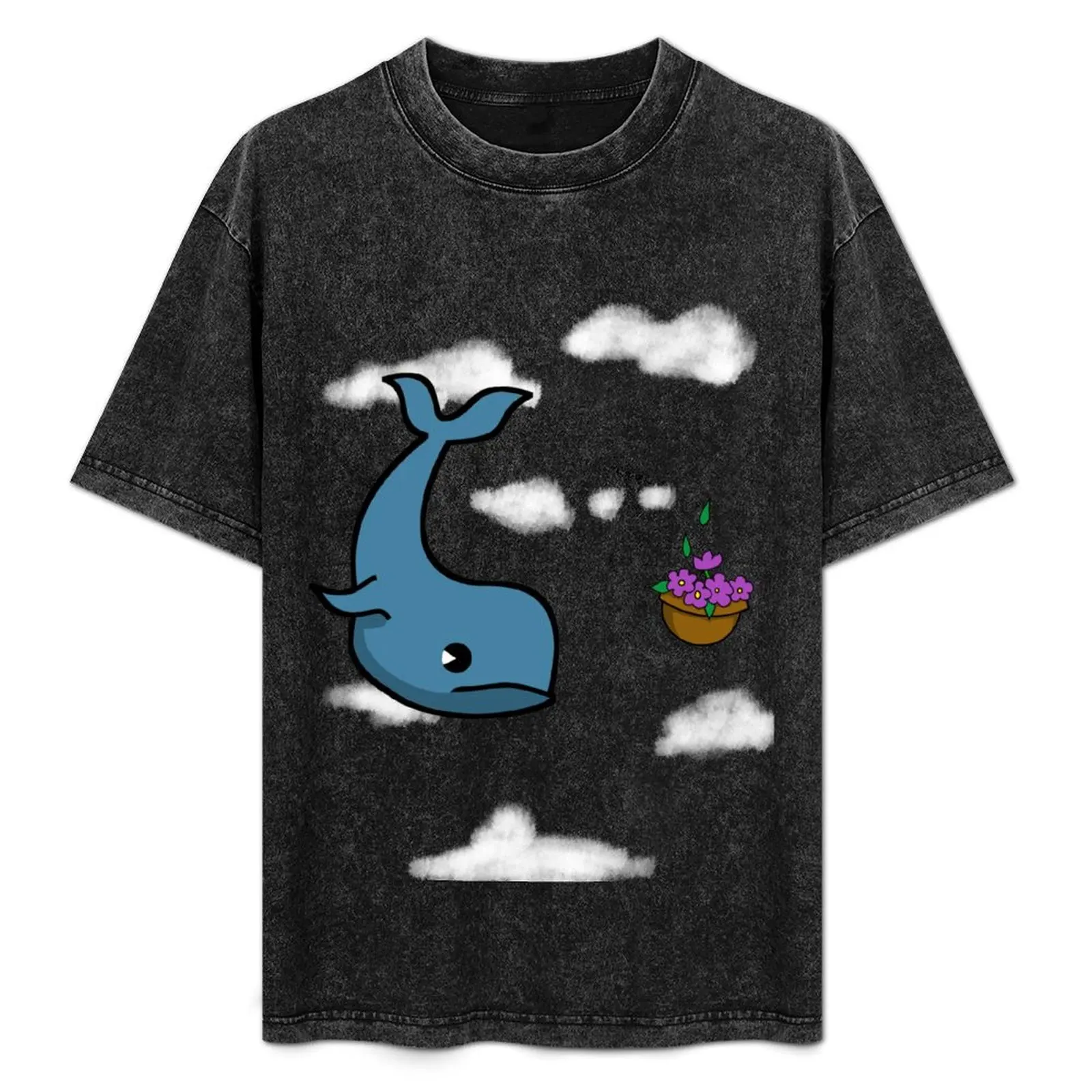 Falling form the SKY Whale and Bowl of Petunias T-Shirt shirts graphic anime clothes men clothings