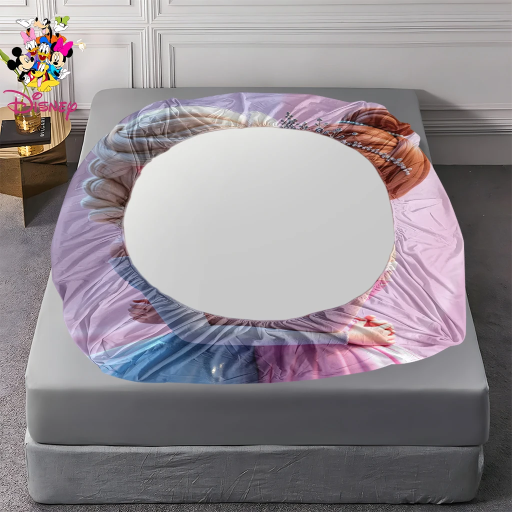 Ensemble de draps-housses princesse Disney la reine des neiges, Elsa et Anna, décoration douce et confortable pour la maison, pour chambres à coucher/chambre d'amis, ronde toute l'année, 2/3 pièces