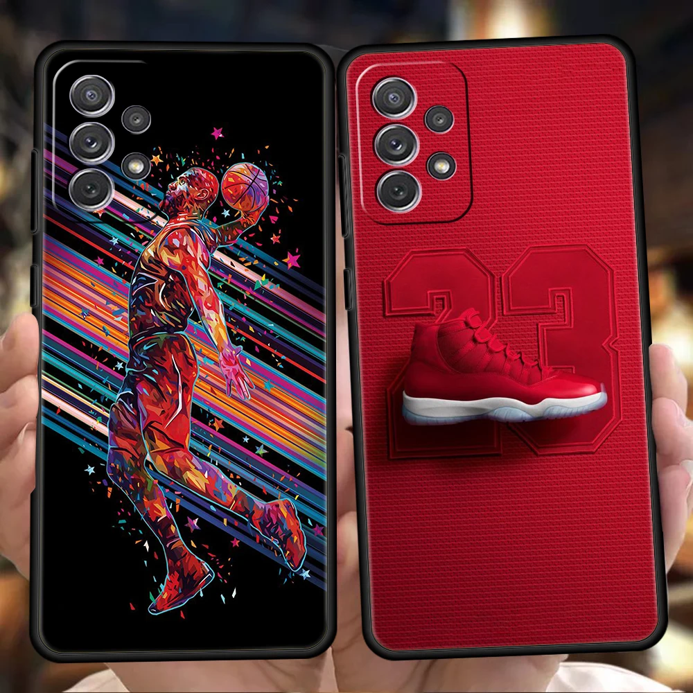 Basketball Basket Sports Phone Case Cover for Samsung Galaxy A13 A14 A22 A32 A33 A34 A52 A72 A11 A51 A71 5G Shockproof TPU Shell