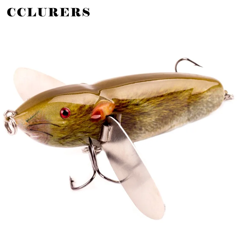 

1pcs Floating Water Tractor Luya Fake Bait 8cm14g Mouse Surface Simulation Bait Lure Topwater Pike Bass Trout Tackle Metal Spoon