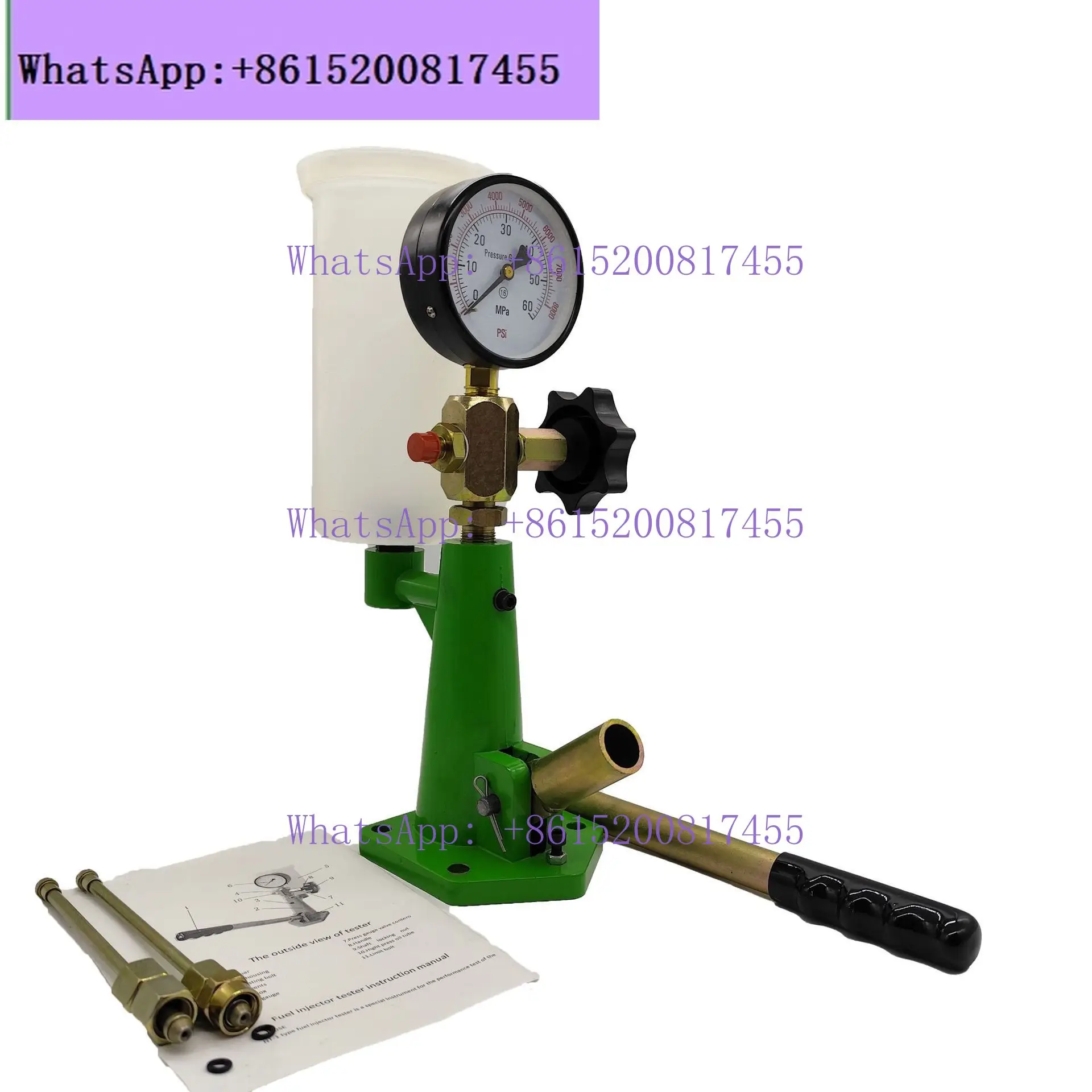 S80H Diesel Nozzle Calibrator High Efficiency Hand Pressure Fuel Supply Base Aluminum Vertical Injector Tester Precision