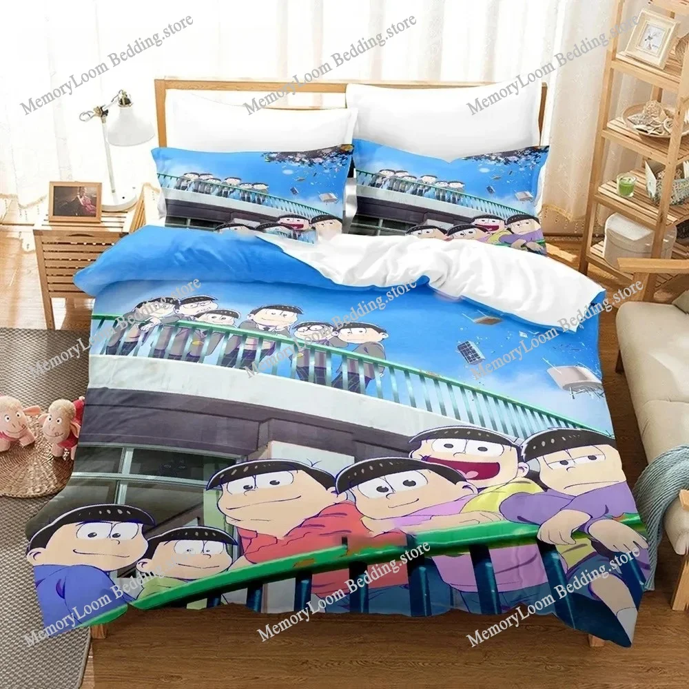 

3D Print Anime Bed Sheet Set Osomatsu-san Bedding Set Single Twin Full Queen King Size Bed Set Adult Boy Bedroom Duvetcover Sets