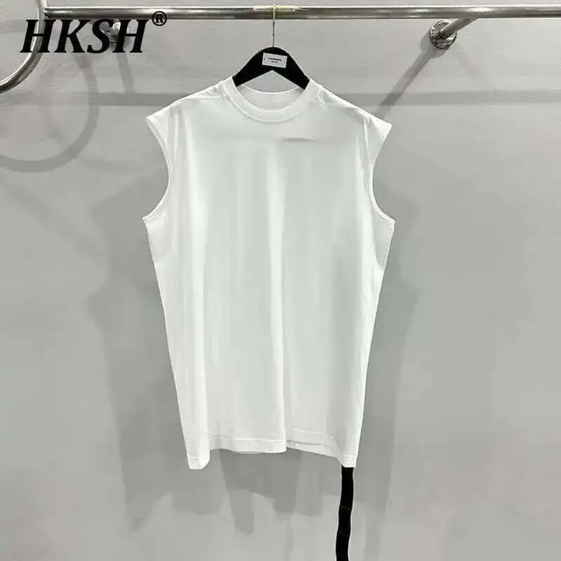 

HKSH весна-лето, модная мужская уличная одежда, темный жилет, хлопковые футболки без рукавов, черные майки в стиле панк, модные шикарные HK2027