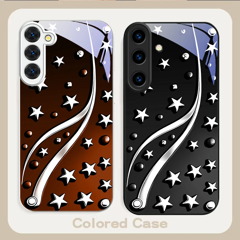 

Deep Night with Stars For Samsung S26 S22 S8 S9 10 S20 Ultra S21 Pro S22 Plus S23 FE S24 Ultra S25 Edge S24+ Glass Phone Case