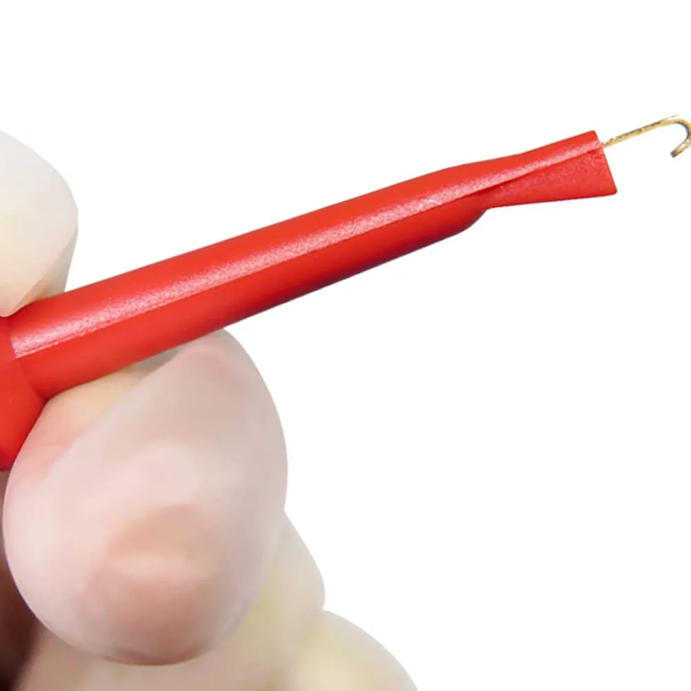 

5 pcs Multimeter Test Leads Electrical Wires Ic Clip Hook Copper Alloy Heat Resistant Low Current Testing For Circuit Diy