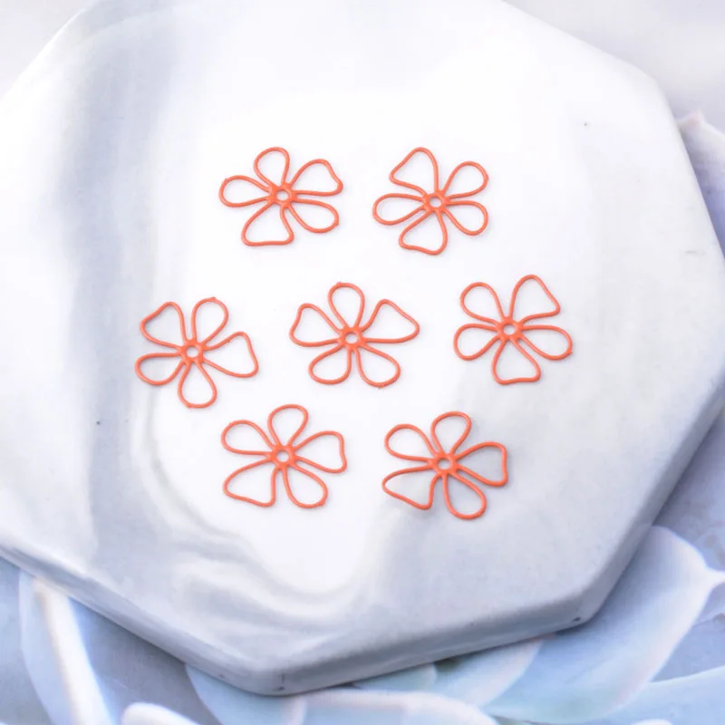 50 Stück Ac12657 20mm Bunte Blumen Filigran Anhänger Verbinder Hohlanhänger DIY Schmuckherstellung – Detail 7