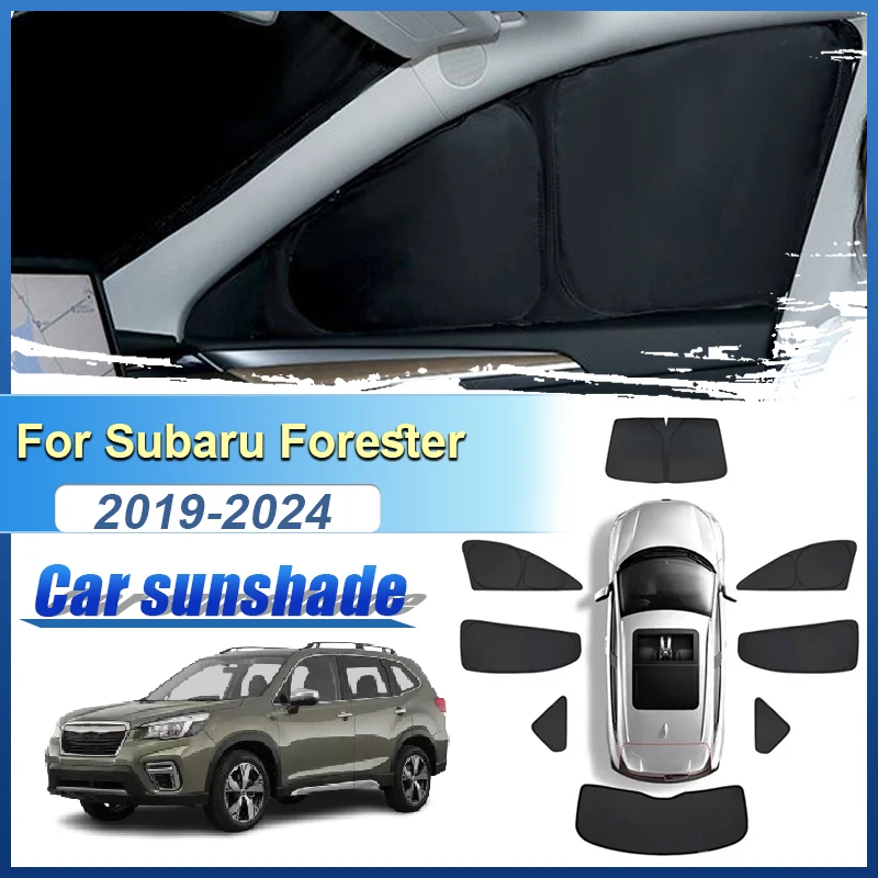 

Автомобильный солнцезащитный козырек для Subaru Forester SK Anti-UV 2019-2024 2020 2021 2022 2023, солнцезащитный козырек, черный складной чехол, аксессуары