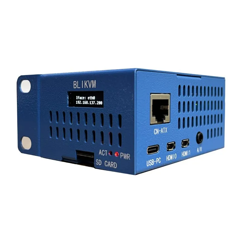BliKVM V3 HAT Server O & M Hdmicsi Remote Control with Metal Case KVM Remote Control for Raspberry Pi 4