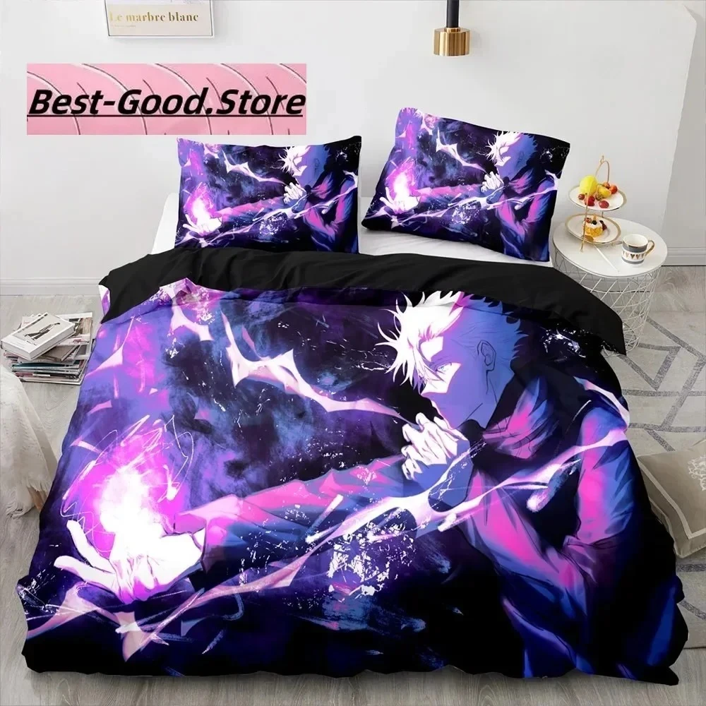 

Anime Jujutsu Kaisen Satoru Gojo Bedding Set Printed With Pillowcase Bed Duvet Cover Soft Single Double Queen Super King Size