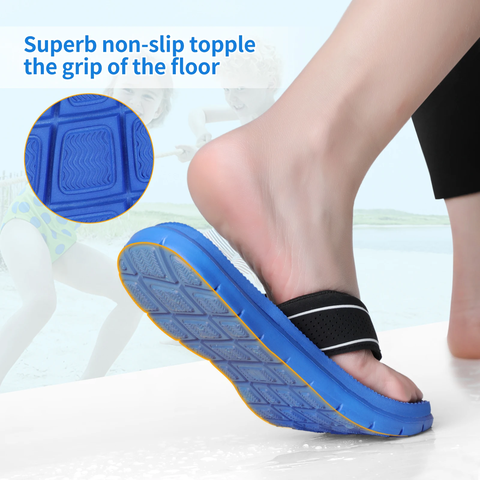 STQ KIDS Kids Flip Flops Boys Girls Unisex Summer Beach Outdoor Indoor Non Slip Sandals