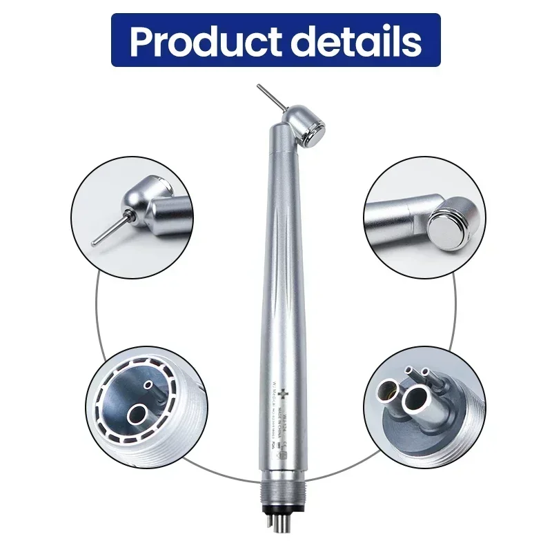 

Innovative High-Speed Handpiece: 2/4 Holes, 45° Angle, LED Option, Triple Water Spray, Ceramic Rotor, Low Noise,Ceramic Bearing