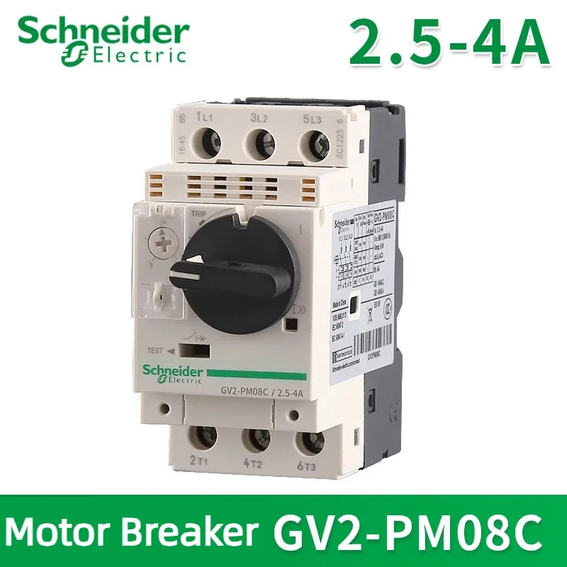 Schneider Motor Circuit Breaker GV2PM14C 16C 22C 32C 0.1A-32A Knob type Motor Protection Switch