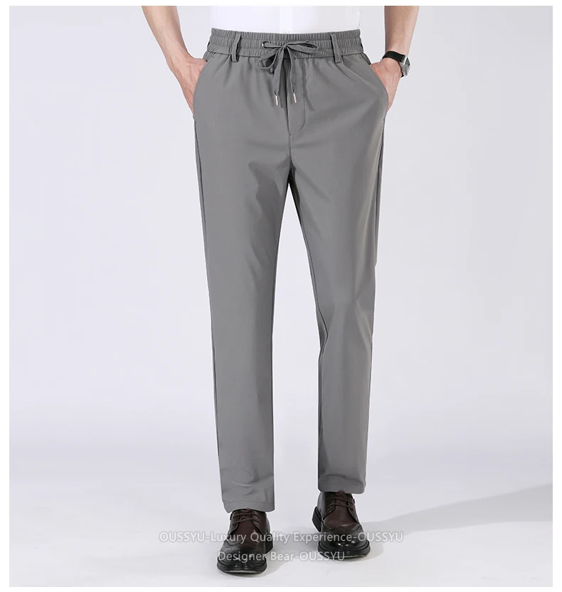 Hochelastische Herrenhose mit Vier-Wege-Stretch, Lässige Slim-Fit-Jogginghose mit Elastischem Kordelzug, Atmungsaktive Hose in Übergrößen bis 5XL – Detail 7